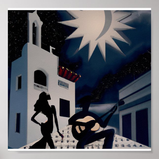 Vintag-blau-weiß-digitaler Deko (Vorne)