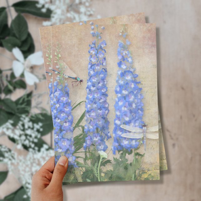 Vintag Blau-Weiße Wasserfarbendrachenfliege Seidenpapier (Von Creator hochgeladen)