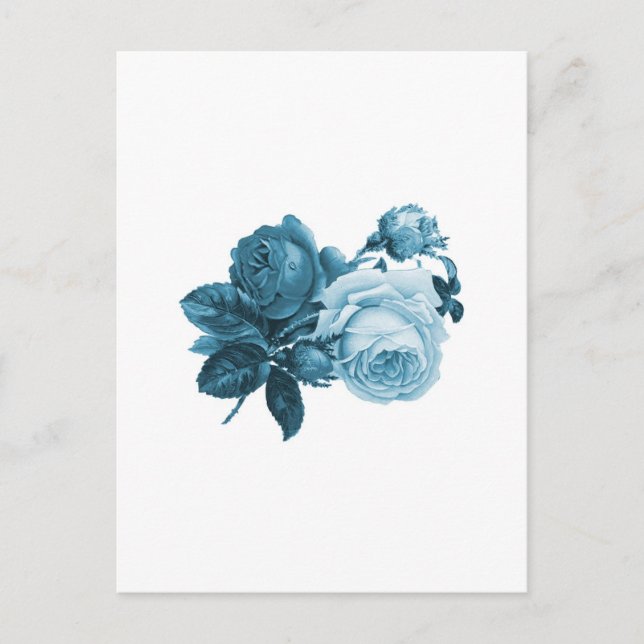Vintag-blaue Rose Postkarte (Vorderseite)