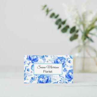 Vintag. Blaue Rose. Visitenkarte
