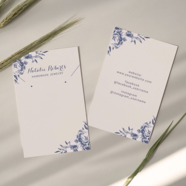 Vintag Blauer Blütenschmuck Ohrring Display (Von Creator hochgeladen)