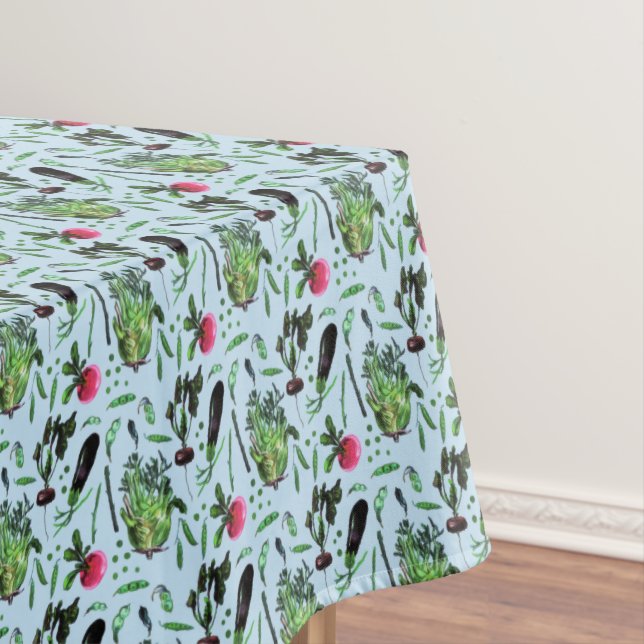 Vintag Blauer Gemüsegarten Tischdecke (Beispiel)