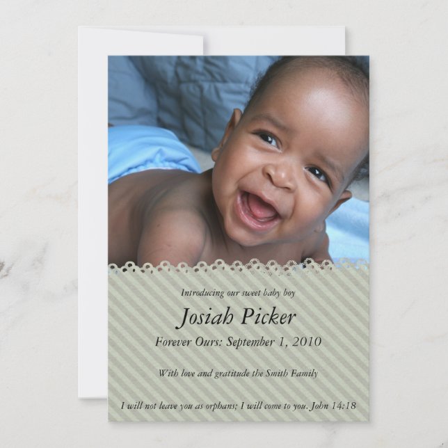 Vintag-Blauer Grau Einladung (Vorderseite)