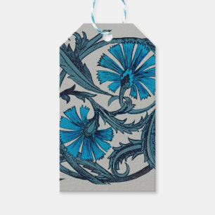 Vintag-blaues antikes Grafikdesign der Blume Geschenkanhänger