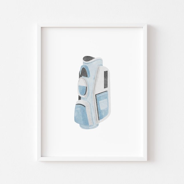 Vintag-blaues Golftaschen-Poster Poster (Von Creator hochgeladen)