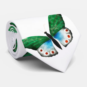 Vintag-blaugrüne Schmetterlingsillustrierung Krawatte