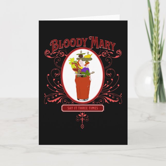Vintag Bloody Mary, dreimal Feiertagskarte (Vorderseite)