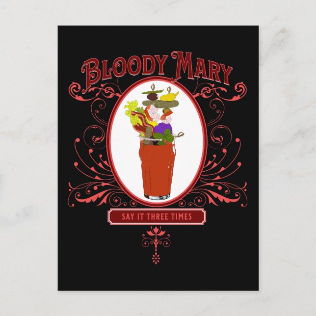 Vintag Bloody Mary, dreimal Postkarte (Vorderseite)