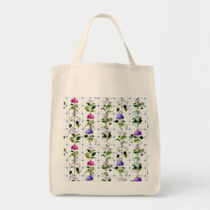 Vintag Bloom Natural Pink Lila floral Botanisch Tragetasche