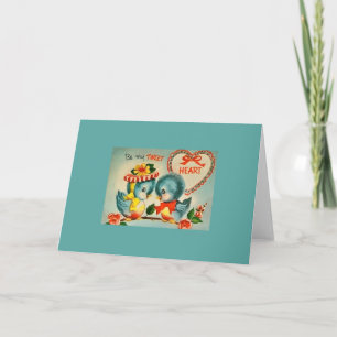 Vintag Blue Birds Valentine Grußkarte Feiertagskarte