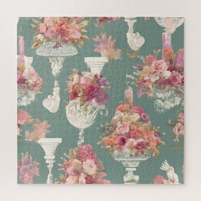 Vintag Blue Bouquet Puzzle (Vertikal)