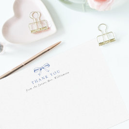 Vintag Blue Bow Future Mrs. Brautparty Dankeskarte