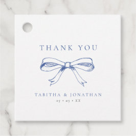 Vintag Blue Bow Wedding Danke Geschenkanhänger