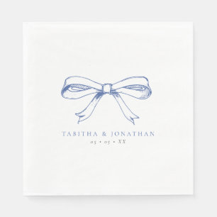 Vintag Blue Bow Wedding Serviette