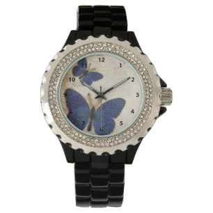 Vintag Blue Butterfly Armbanduhr