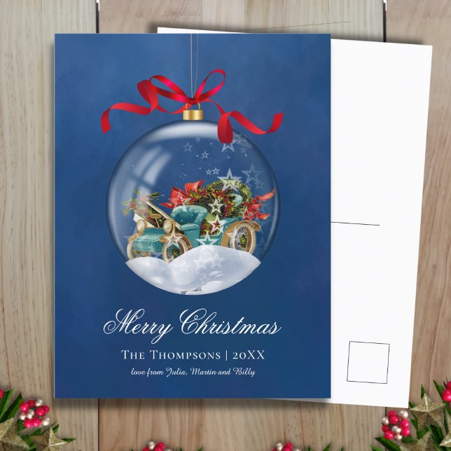 Vintag Blue Car Weihnachten (Von Creator hochgeladen)