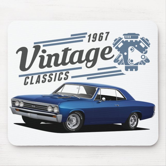 Vintag Blue Chevelle Mousepad (Vorne)
