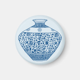 Vintag Blue Chinoiserie Vase Ginger Jar Magnet