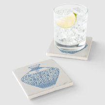 Vintag Blue Chinoiserie Vase Ginger Jar