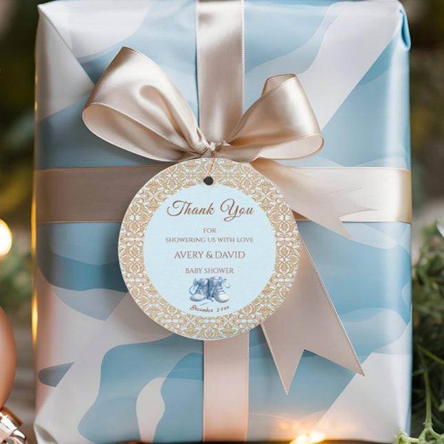 Vintag Blue Classic Baby Dusche Geschenkanhänger (Von Creator hochgeladen)