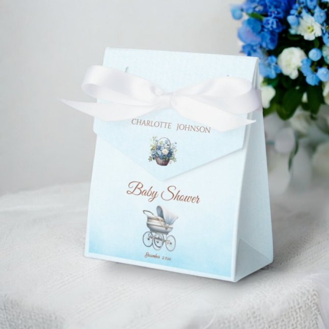Vintag Blue Classic Baby Dusche Geschenkschachtel (Von Creator hochgeladen)
