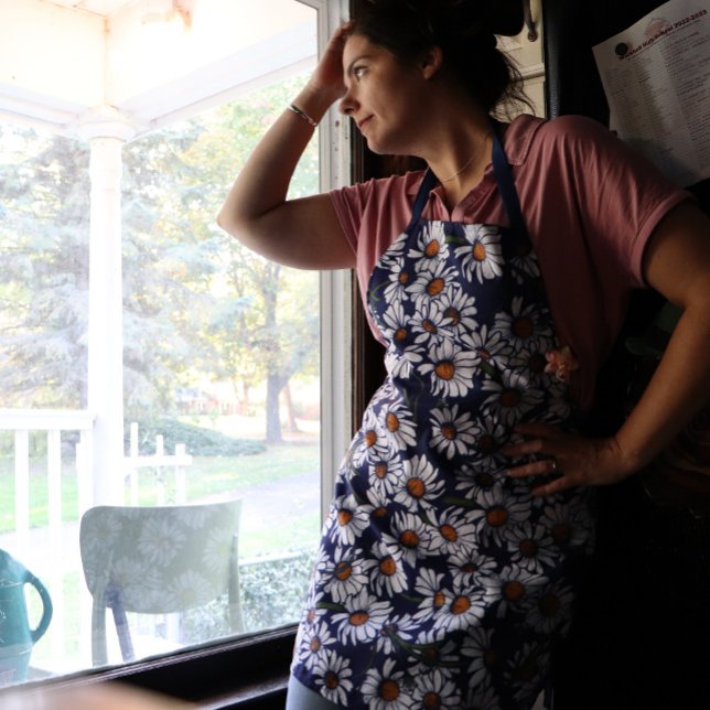 Vintag Blue Daisies Schürze (Von Creator hochgeladen)