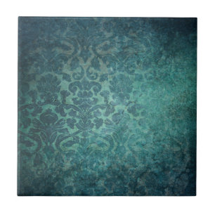 Vintag Blue Damask Tile Fliese
