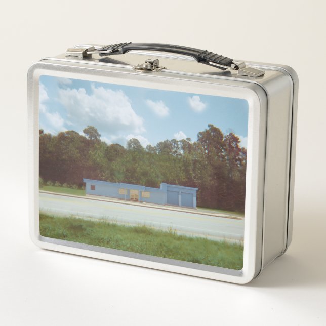 Vintag Blue Drive Thru Lunchbox (Vorderseite)
