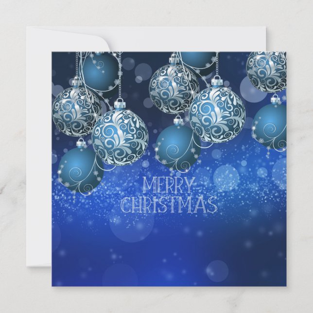 Vintag Blue Flat (Personalisieren) Weihnachtskarte Feiertagskarte (Vorderseite)