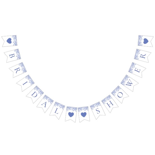 Vintag Blue Floral Brautparty Bunting Banner (Alle)