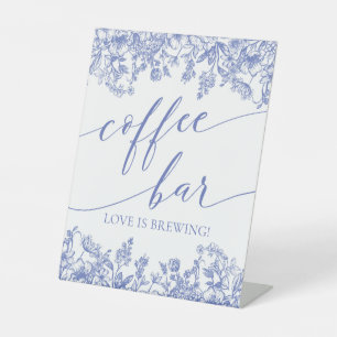 Vintag Blue Floral Coffee Bar Brechen Sockelschild