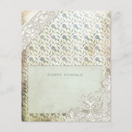 Vintag Blue Floral Collage Scrapbook Paper