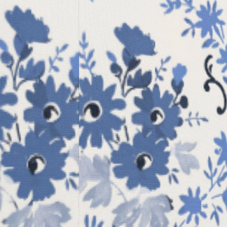 Vintag Blue Floral Damask Tapete