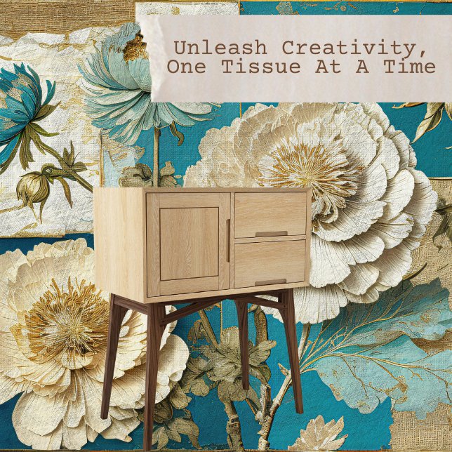 Vintag Blue Floral Decoupage Seidenpapier (Von Creator hochgeladen)