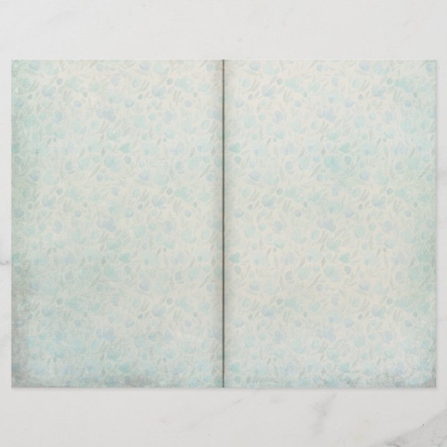 Vintag Blue Floral Gemustert Journal-Seite (Vorderseite)