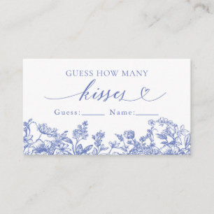Vintag Blue Floral Guess Wie viele Kisses Game Visitenkarte