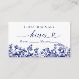 Vintag Blue Floral Guess Wie viele Kisses Game Visitenkarte