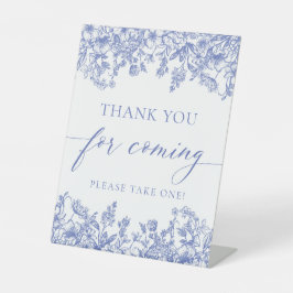 Vintag Blue Floral Vielen Dank für Ihre Teilnahme  Sockelschild