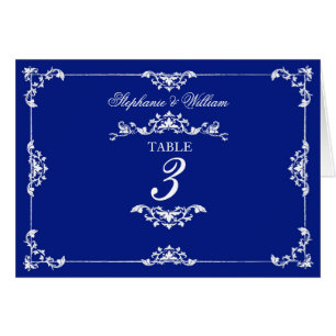 Vintag Blue Floral Wedding Tischnummer