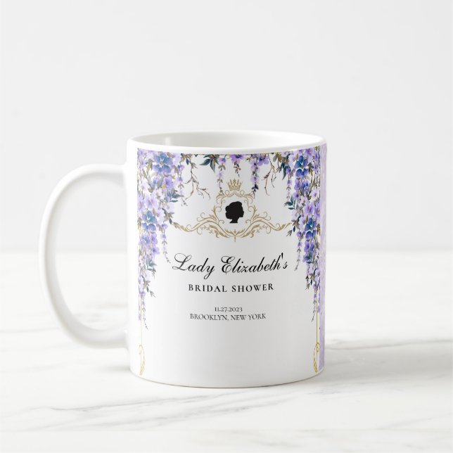 Vintag Blue Florals Bridgerton Brautparty Kaffeetasse (Links)