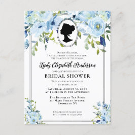 Vintag Blue Florals Bridgerton Brautparty Postkarte