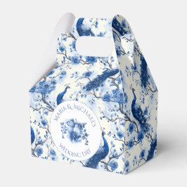 Vintag Blue French Chinoiserie Peacock Wedding Geschenkschachtel