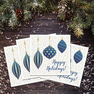 Vintag Blue Gold Weihnachtsschmuck Urlaub Serviette