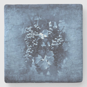 Vintag Blue Grapes Plaster Steinuntersetzer