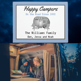 Vintag Blue Happy Camper Family Fußmatte