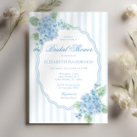 Vintag Blue Hydrangea Blume Stripe Brautparty