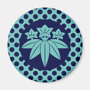 Vintag Blue Kamakura Minamoto Japan Mon Oriental Magnet