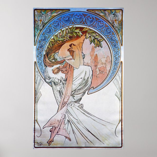 Vintag Blue Moon Goddess Poster (Vorne)