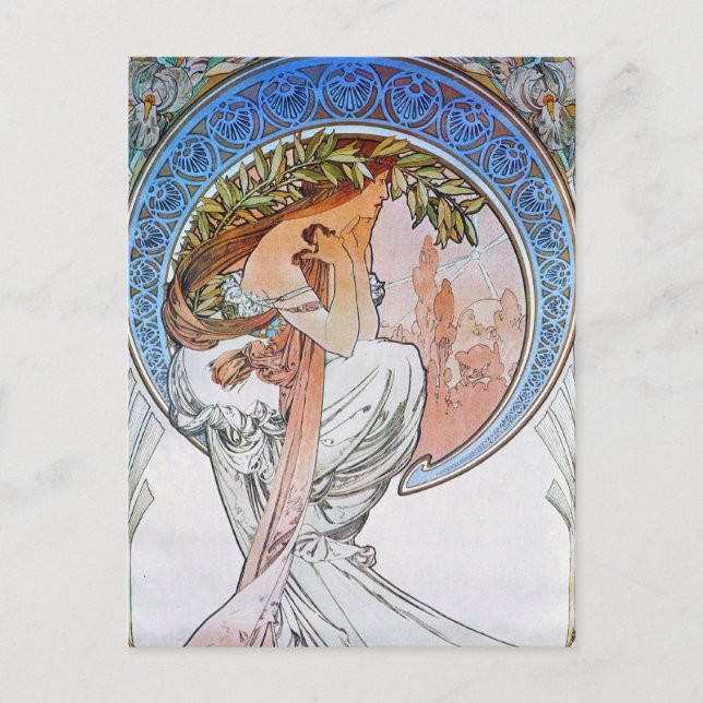 Vintag Blue Moon Goddess Postkarte (Vorderseite)