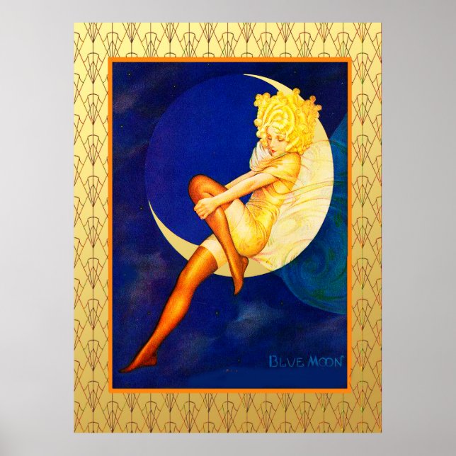 Vintag Blue Moon Poster (Vorne)